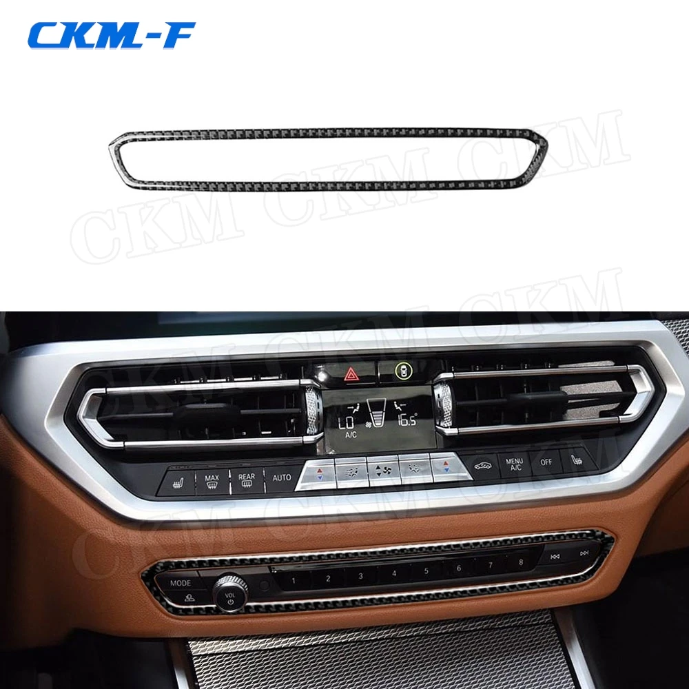 Carbon Fiber Car Audio Player CD Panel Multimedia Buttons Decorative Frame Trim Stickers For BMW G20 G28 2019 2020