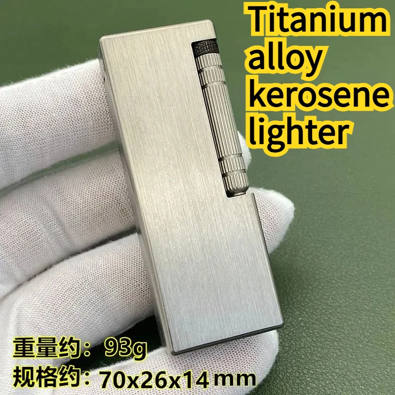 Titanium Alloy Creative Handmade Long Strip Side Pulley Lighter Portable Men's Gift Cigarette Accessorie