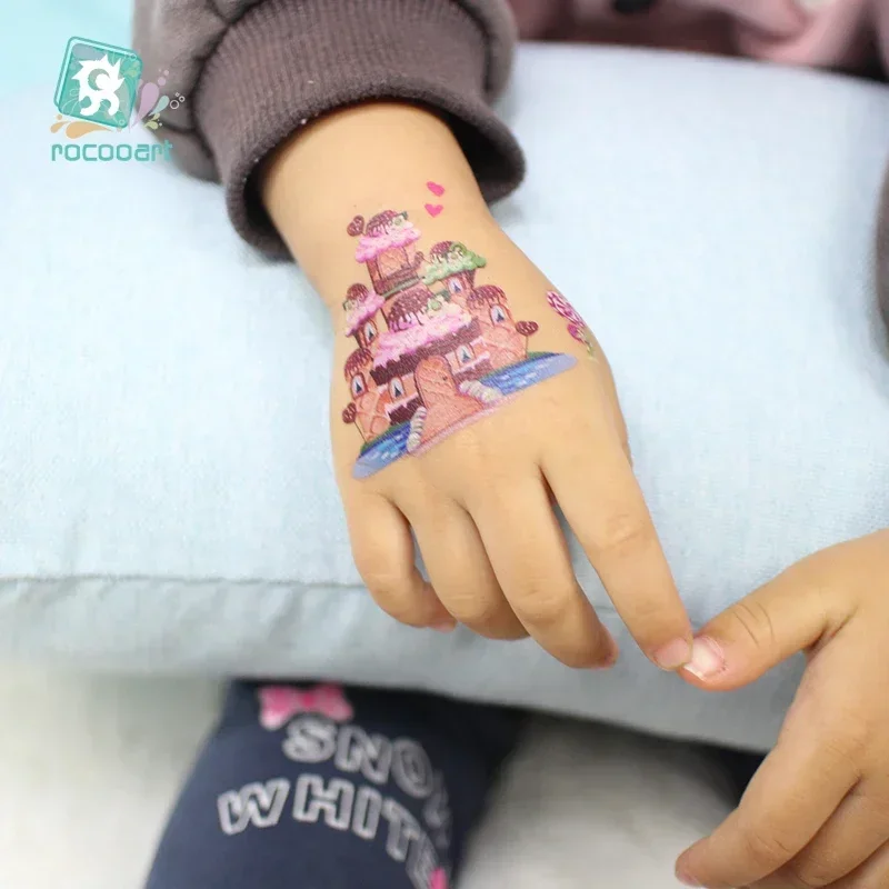  Cartoon Candy Tattoo For Kids Castle Fake Tattoo Icecream Temporary Tattoo Sticker Children Birthday Gift Girls Party