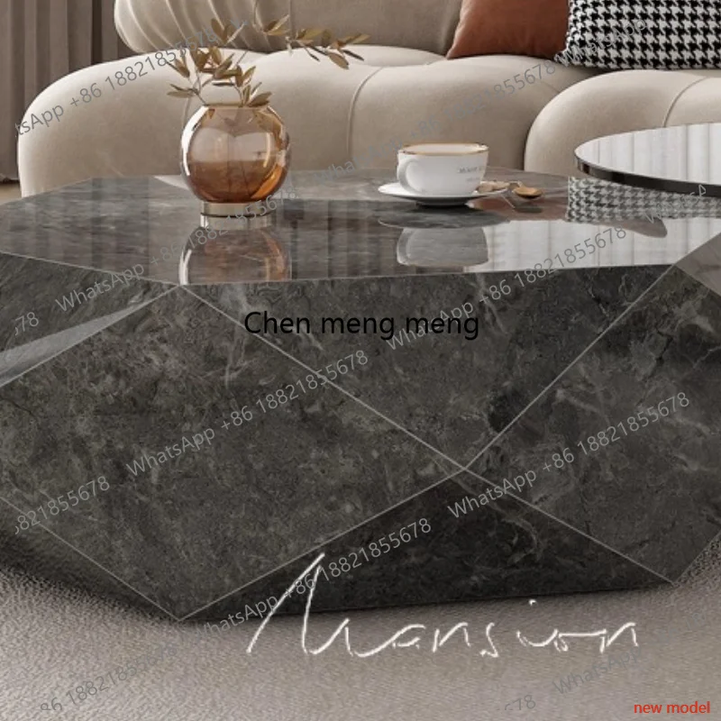 N138Rock Plate Coffee Table Convenience High Fashionable Combination Coffee Table Soft Nordic Living Room Furniture Salongbord
