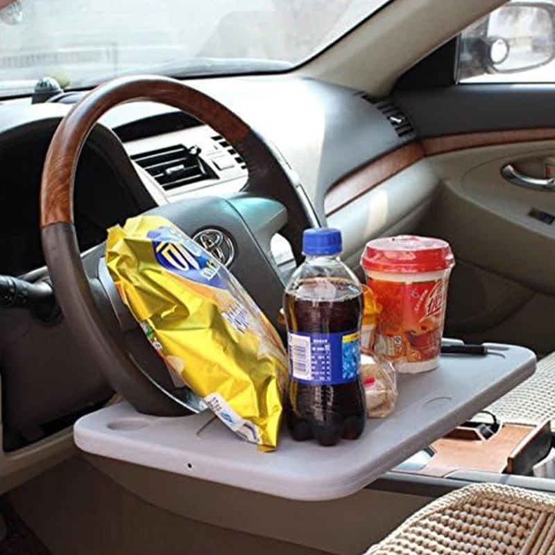 Car Tray Table Computer Desk Mount Stand Eat Work Car Steering Wheel Dining Table Bracket Drink Food Coffee Tray Board