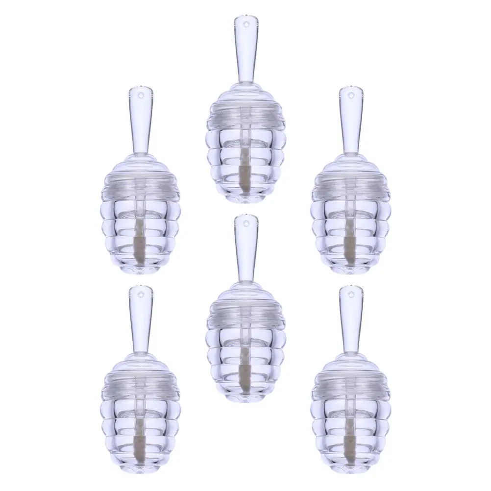 6 tubetti vuoti per lucidalabbra a forma di nido d'ape, contenitori trasparenti per balsamo labbra fai da te, blush liquido, portatili da viaggio