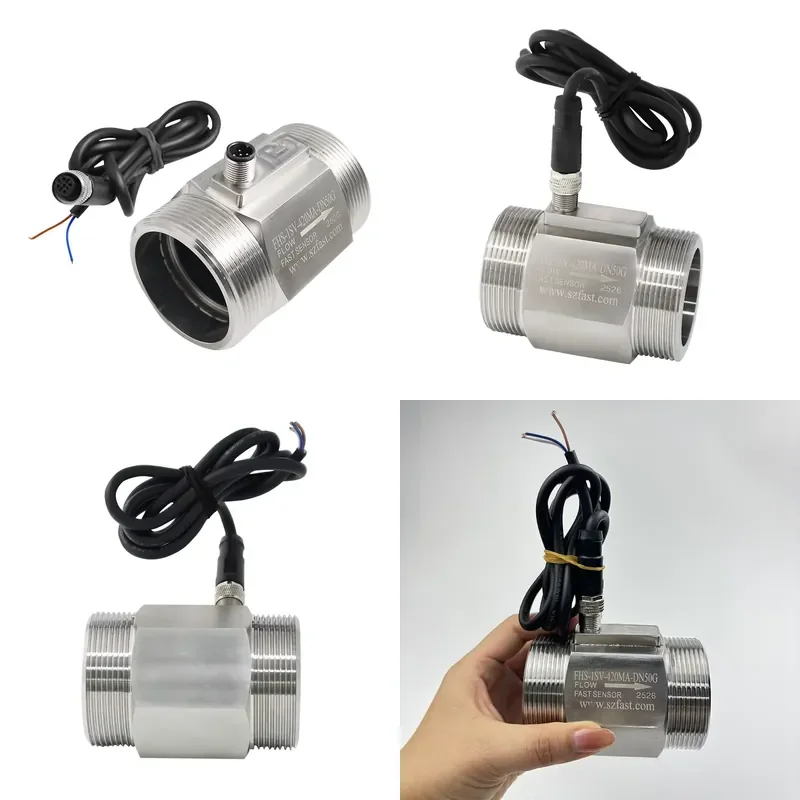 Manufacturer High Precision 4-20mA Output Water Flow Sensor Meter DN 50 2 Inch Large Flow Range for Industrial Applications