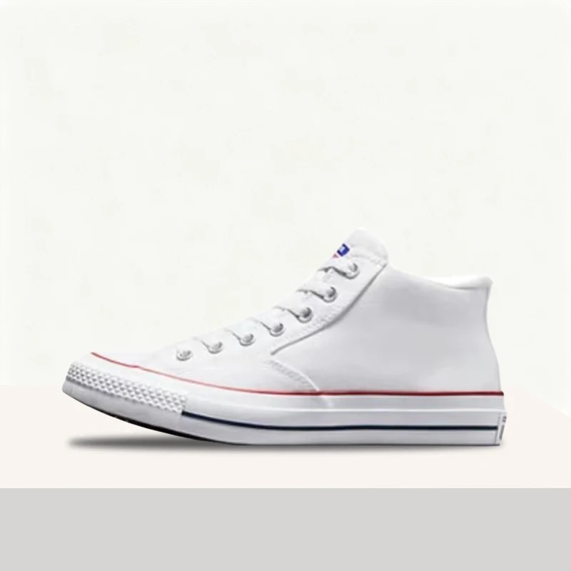 Converse Chuck Taylor All Star Malden Street Unisex White/Red Mid-Top Sneakers–Lightweight Woven Canvas& Durable Comfort A00812C