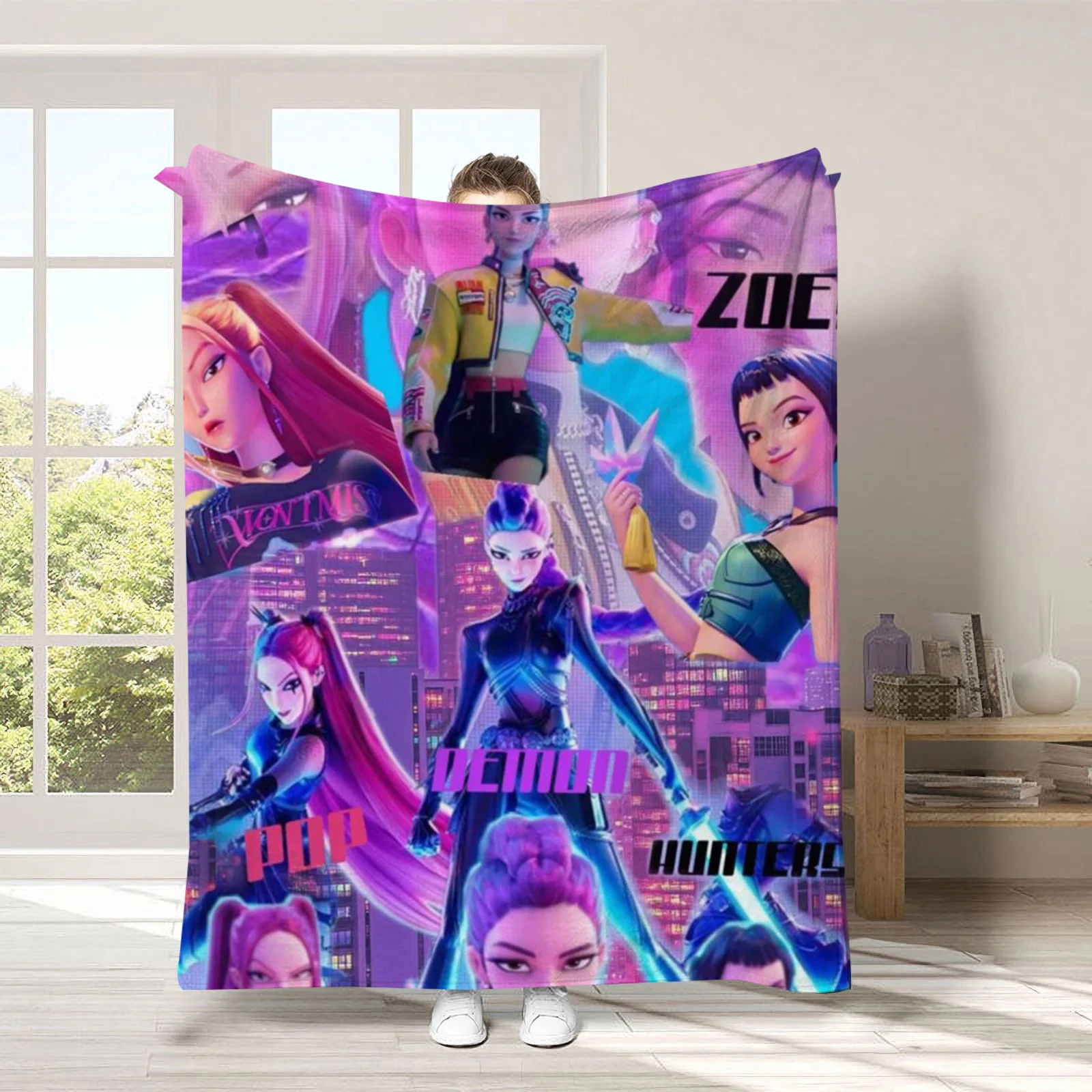 K-pop شيطان الصيادين بطانية جودة لينة دافئة مريحة ديكور المنزل الفانيلا البطانيات الشتاء الاطفال الأريكة السرير رقيق المفرش #3