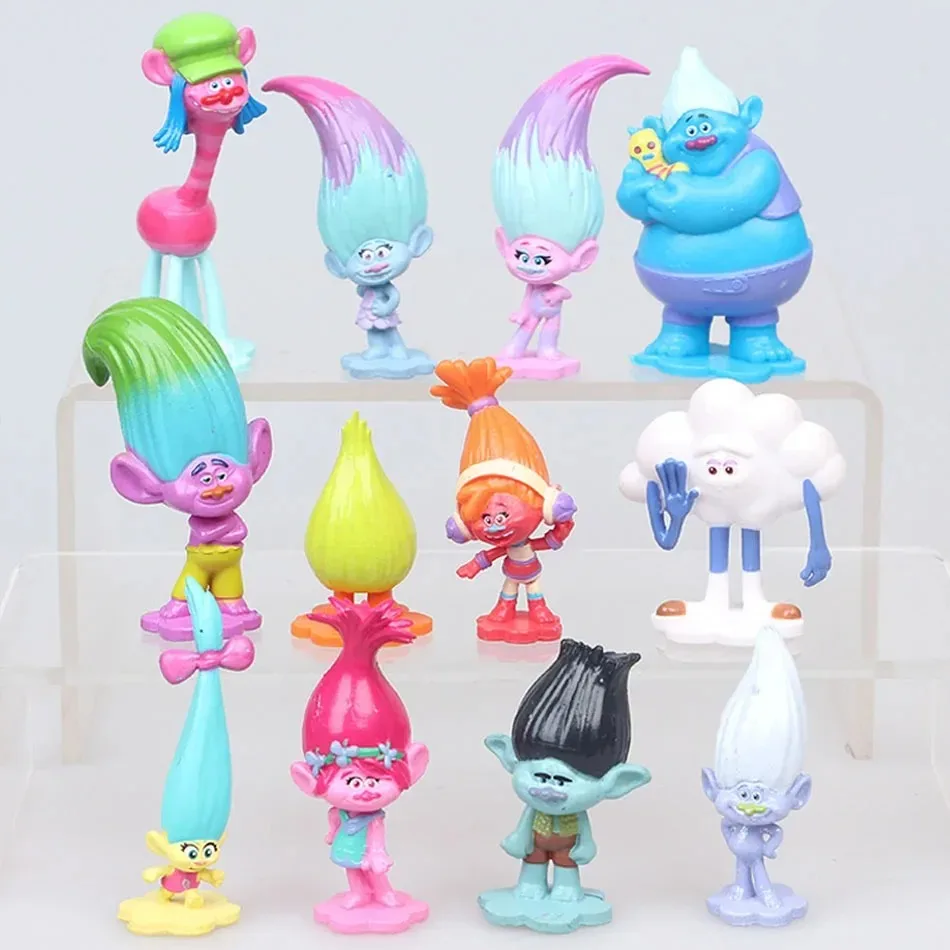 6-18PCS Trolls Branch Critter Skitter Figure Cool Cute Kawaii Anime Figure Toy Doll Model Decoration Birthday Gifts view 2