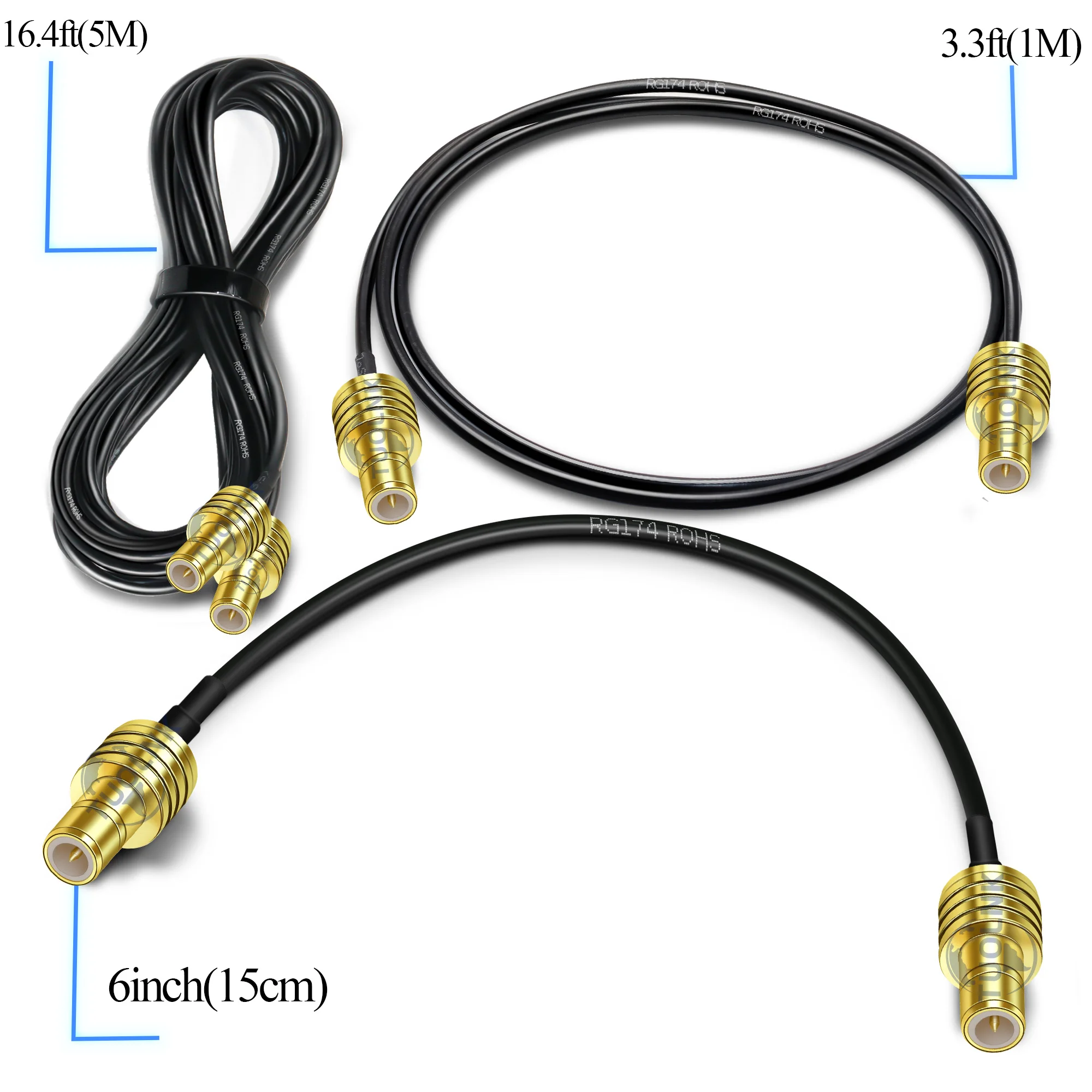 RG174 Коаксиальный кабель SMB между мужчинами и женщинами, прямоугольный соединительный кабель для спутникового радио Sirius, домашнего