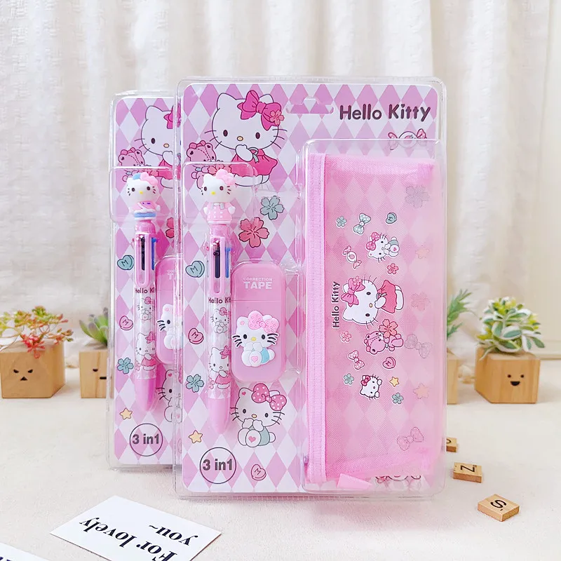 Sanrio Stationery Set Stationery Bag Cinnamoroll Mymelody Kuromi Gel Pens Correction Paper Primary School Supplies Student Gifts