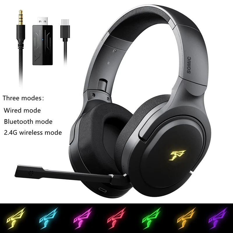 

SOMIC 2.4G Wireless Bluetooth Headset G710 Professional Game Headphones ENC Noise Reduction HD Mic For PC MAC Mobile Phone