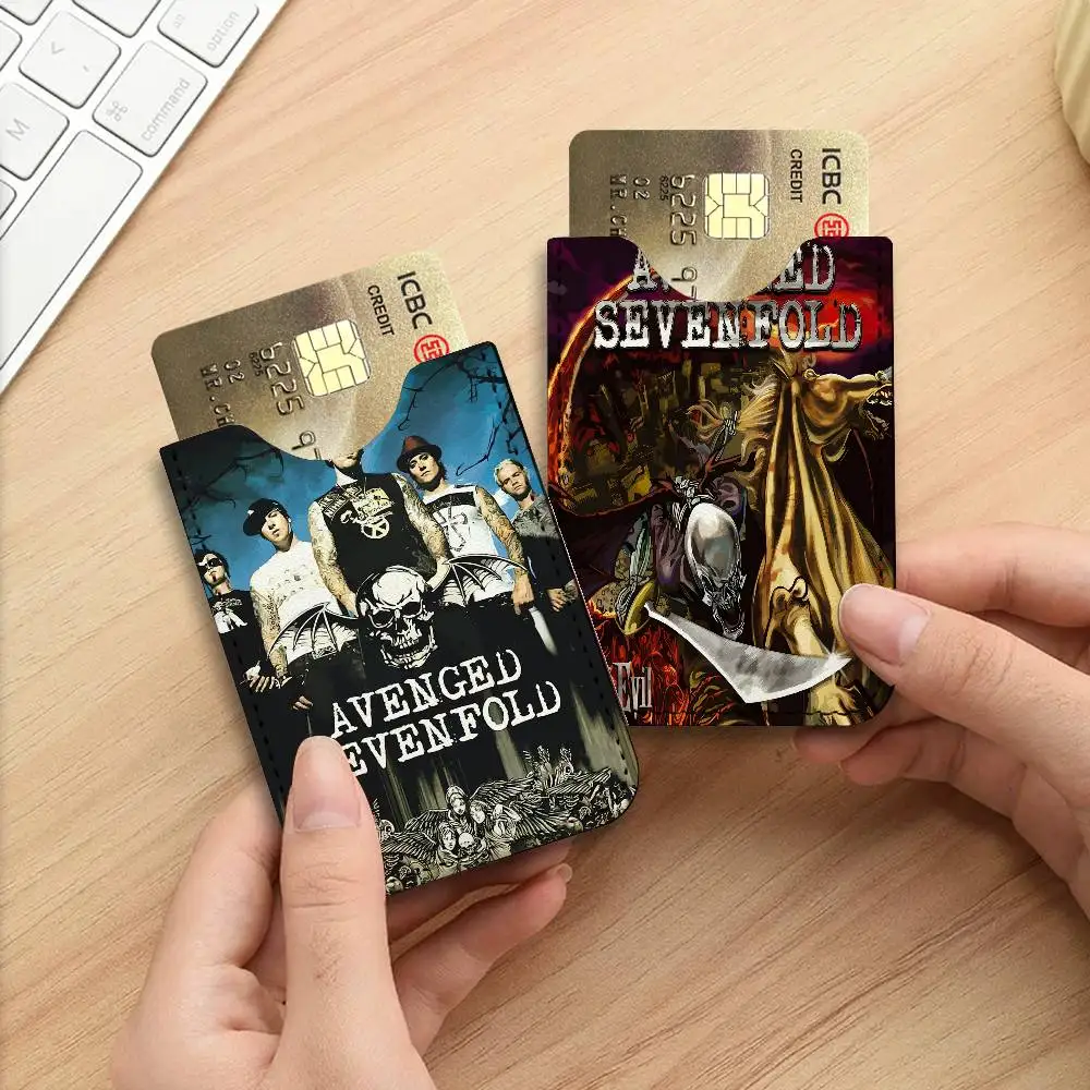 A-Avenged-Sevenfold Heavy-Metal PU Leather Slim Credit Card ID Card Organizer Portable Business Card Case for Daily Carry
