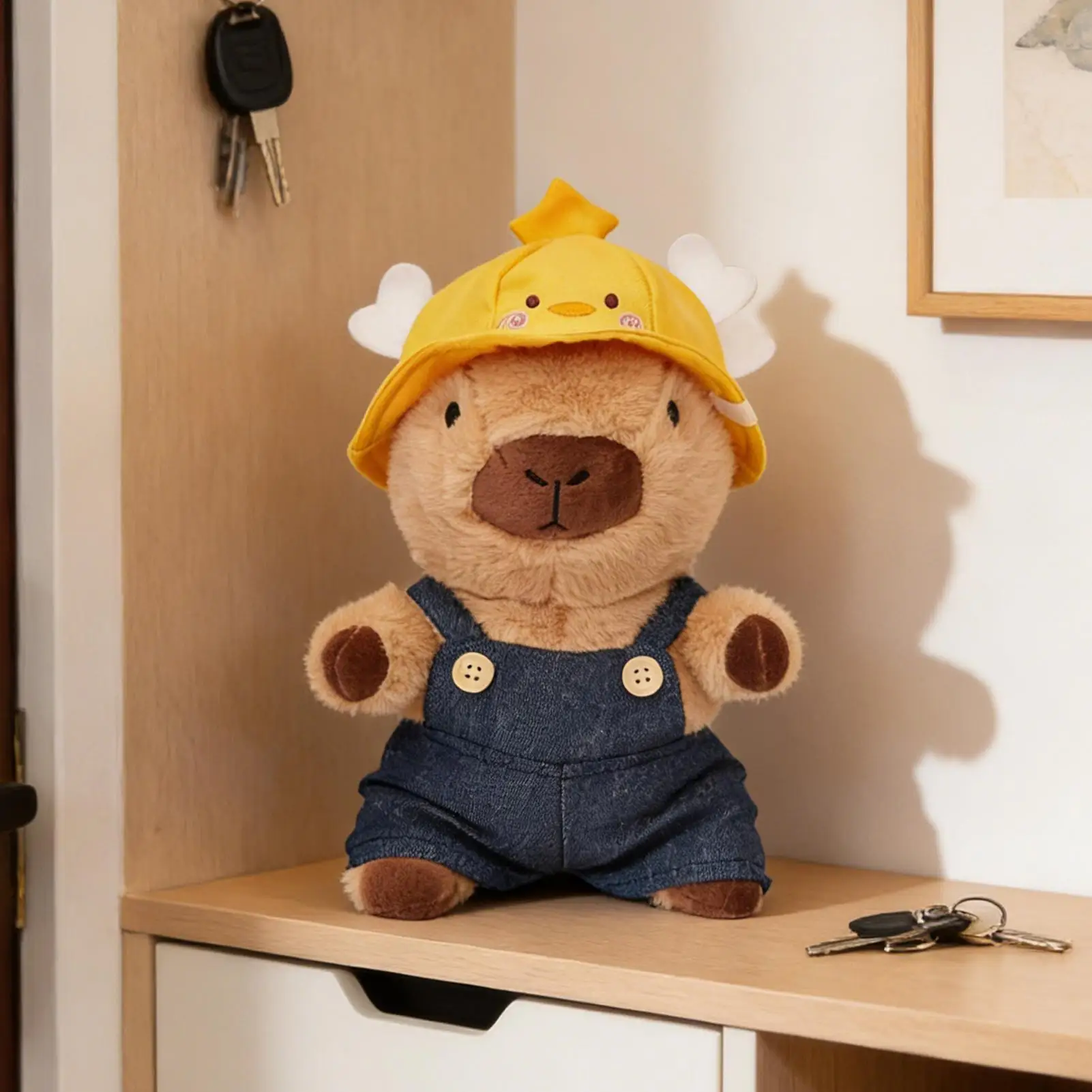 

Капибара, плюшевая игрушка с одеждой, 9,8 дюйма, мягкие плюшевые игрушки, мягкие куклы с животными для детей, подростков, взрослых, коллекционеров, спальни, гостиной, кабинета