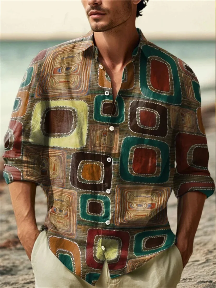 2025 High Quality Men's Lapel Shirt New Style Linen Shirt Casual Fashion Clothing Fabric Comfortable Breathable Shirt