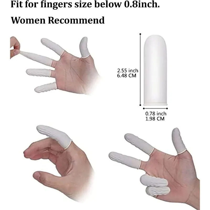 Latex Finger Cots Medium Finger Gloves Protectors Disposable Thumb Covers Protector for Fingertips Nail Art  BeautyTool Yunliwei
