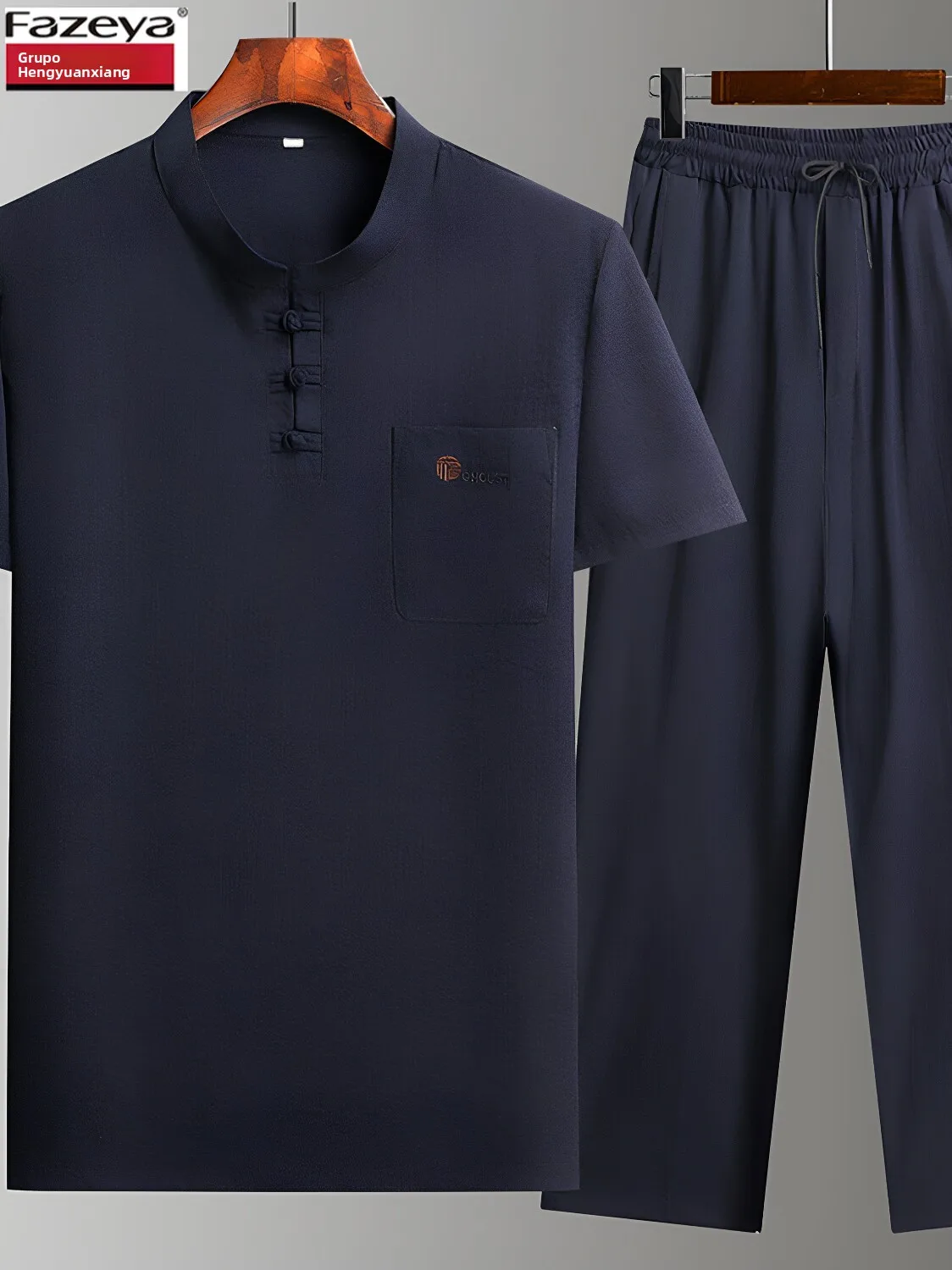 fazeya-ice-silk-short-sleeve-t-shirt-set-for-middle-aged-and-elderly-men-summer-two-piece-suit-comfortable-breathable-casual
