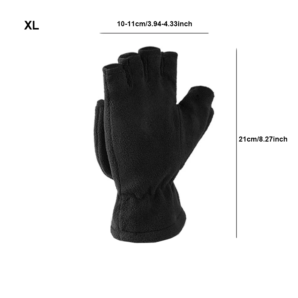 1 Pair L/XL Fashion Winter Warm Gloves Windproof Fingerless Outdoor Car Cycling Gloves Durable Comfortable Non-slip Gloves