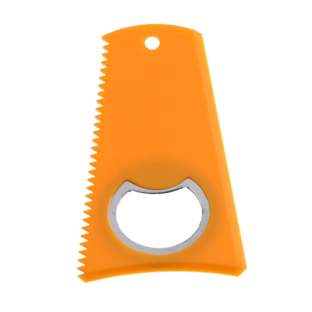 2-4pack Surfing Surfboard Wax Comb Wax Scraper Remover with Bottle Opener yellow