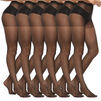 2/5/8/10 Pairs Women's Slim Fit Anti Hook Silk Pantyhose High Elasticity Breathable…