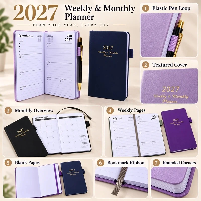 Agenda semanal y mensual para - Leather Work Diary Covers reseña y precio