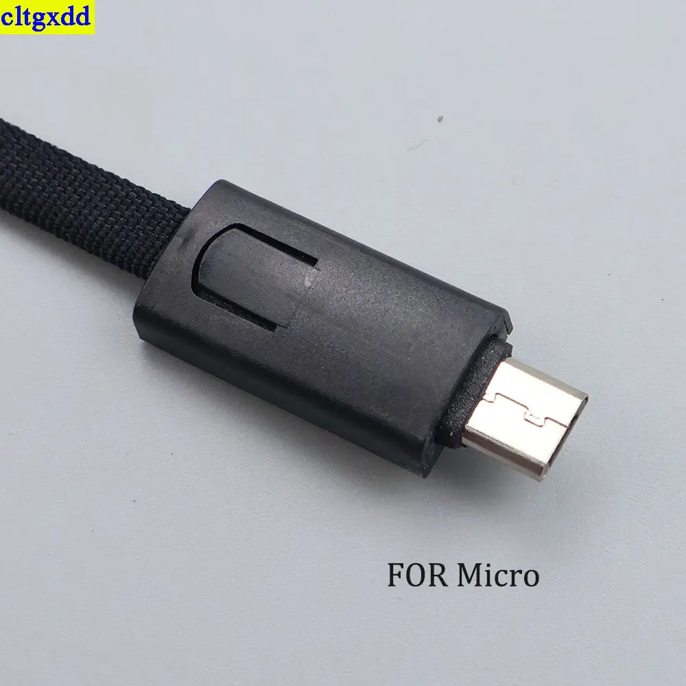 Cltgxdd kabel data USB mikro tipe-c, 1 buah gantungan kunci mikro tipe-c IOS, kabel data pendek portabel pengisian cepat untuk Xiaomi Huawei iPhone