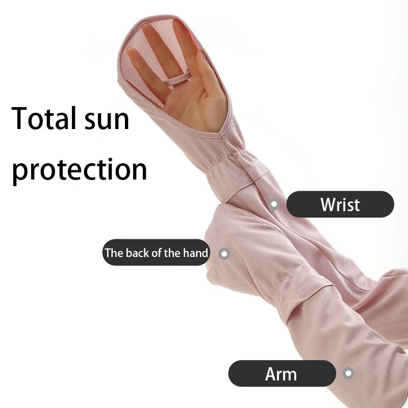 1 Pairs Anti-sunburn Sleeve Summer Uv Solar Arm Sleeves Women\'s Driving Sun Protection Long Sleeve Adjustable Cuffs