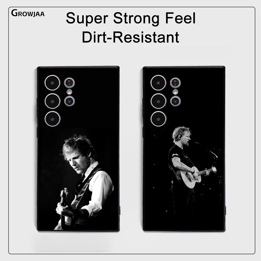 

Black Ed S-Sheeran Phone Case Samsung Galaxy S25 S24 S22 S23 Ultra S21 S20 Plus 5G Frosted Non-Slip Full Cover Soft Case
