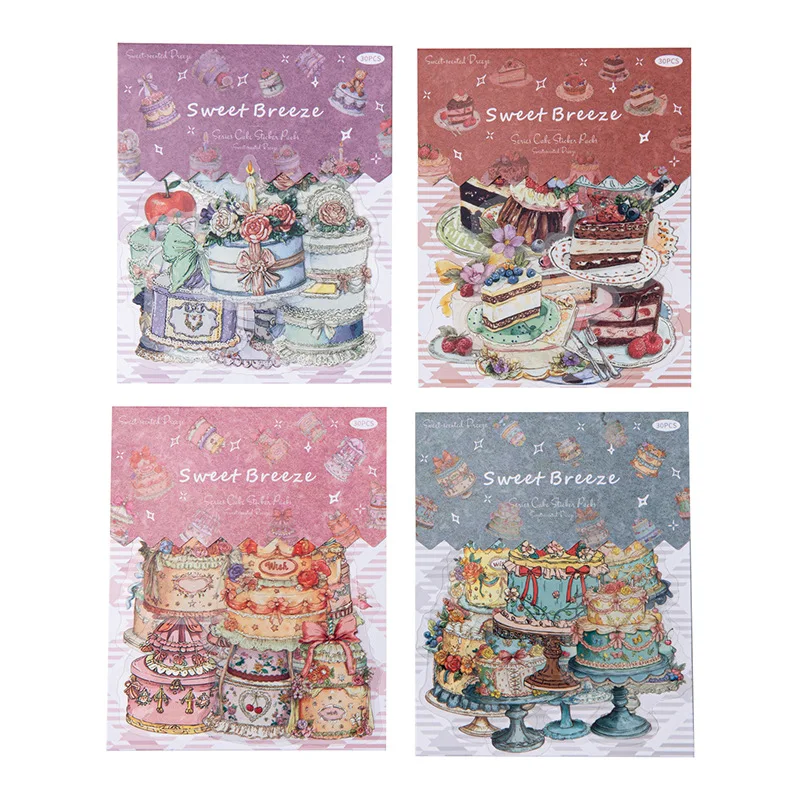 4packs/1lot Kawaii Stationery Stickers Sweet Breeze Junk Journaling Decorative Scrapbooking for stickers Scrapbook