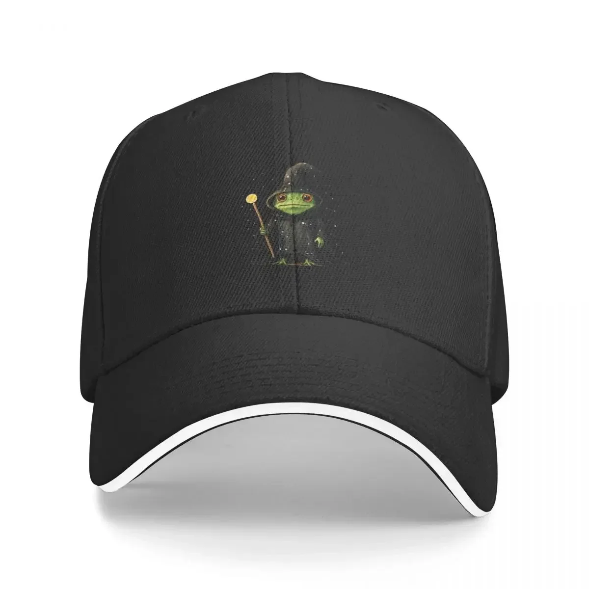 

Frog Wizard With Magic Wand Baseball Cap Wild Ball Hat Snapback Cap fashionable funny hat Women's Golf Wear Men's