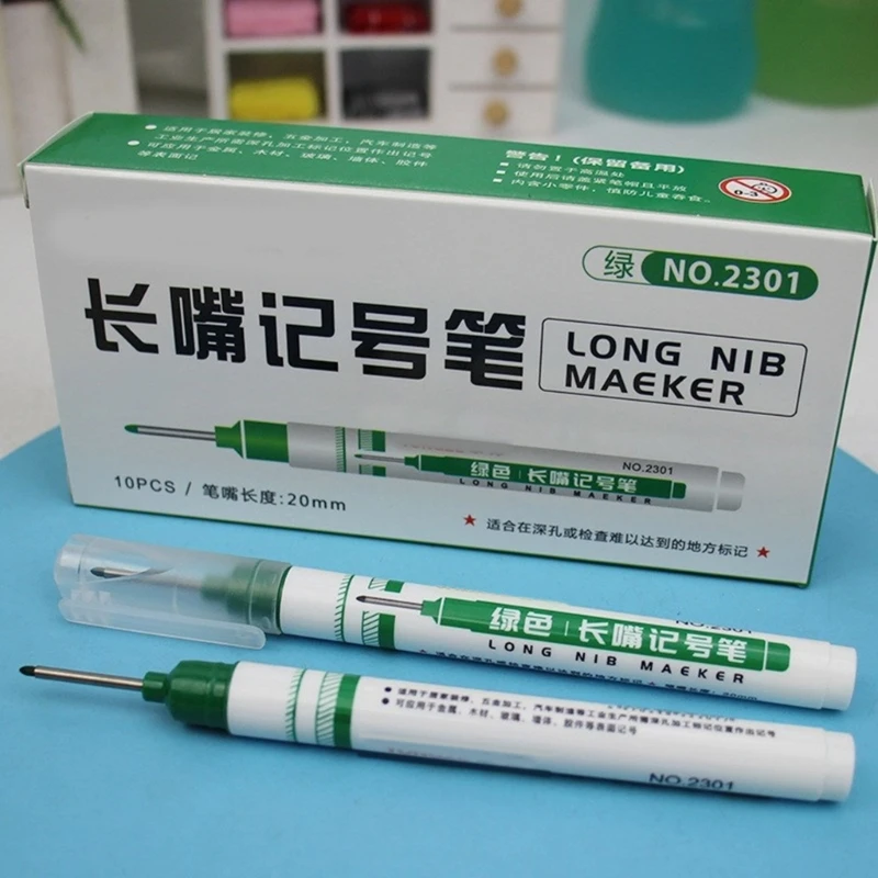 10 Chiếc Lỗ Sâu Thợ Mộc Bút Dài 20Mm Đầu Thợ Mộc Bút Đánh Dấu Gỗ Mark Dụng Cụ Đầu Dài Lỗ Sâu Bút Đánh Dấu