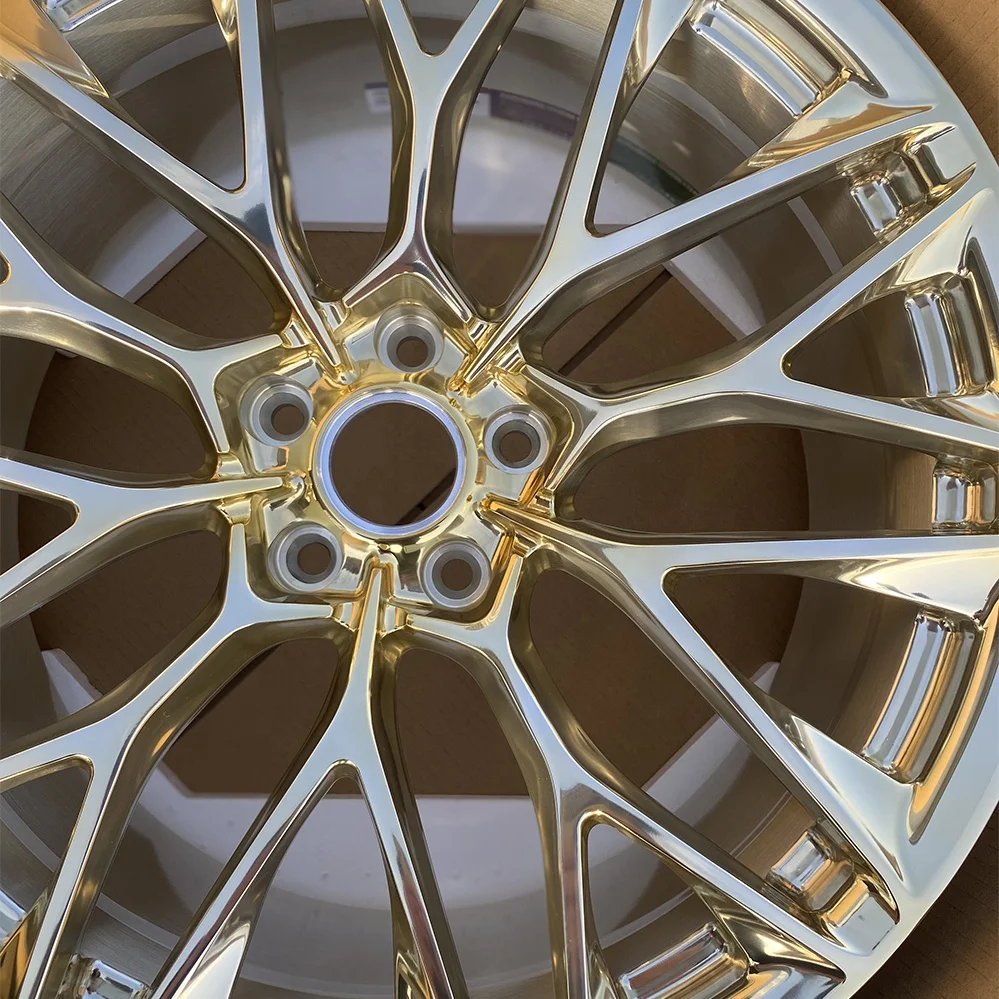 GVICHN  Factory direct sales  6061-T6 aluminum alloy wheels custom 21 inch polished gold forged car wheels