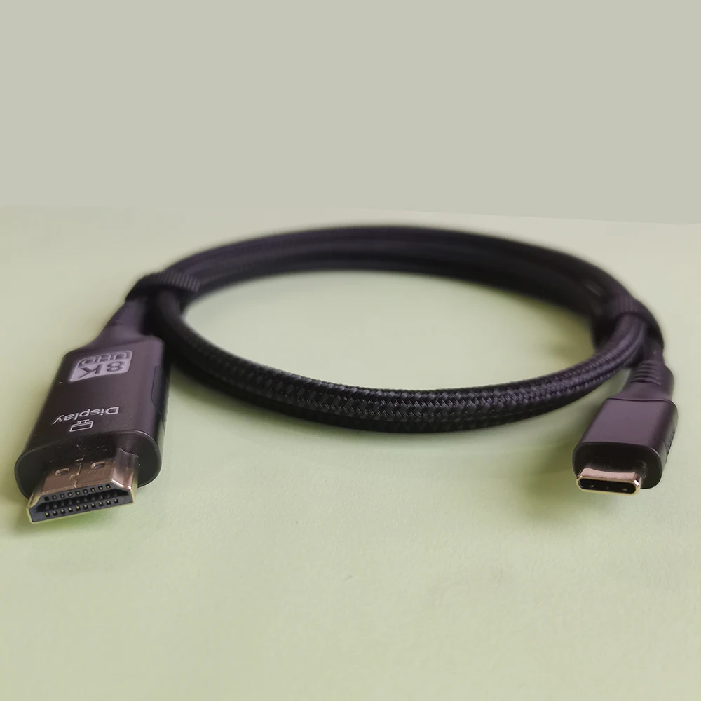 8K UHD USB-C-auf-HDMI-kompatibles Kabel, 8K60Hz Typ-C-Videokabel, kompatibel mit Thunderbolt 3 MacBook Pro, iPad Pro, Windows-Laptop – Detail 3