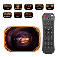 HK1 RBOX X4 Android 11.0 OS TV Box Amlogic S905X4 1000M 8K 3D 2.4G&5G Dual Wifi Set Top Box Media Player 64GB/128GB STB PK T95