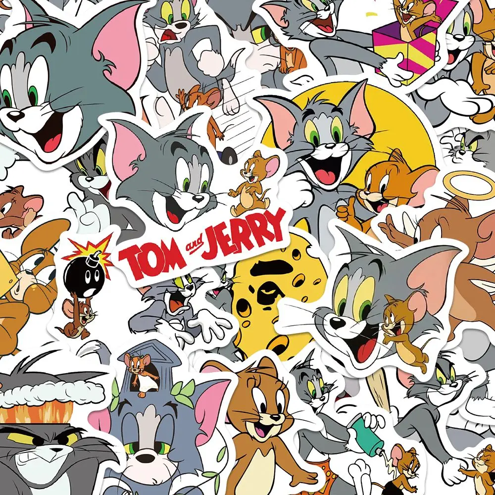 Cute Cartoon Tom Cat and Jerry Mouse Graffiti Stickers Laptop Phone Scrapbook Diary Luggage Stationery Sticker Kid Girl Toy gift