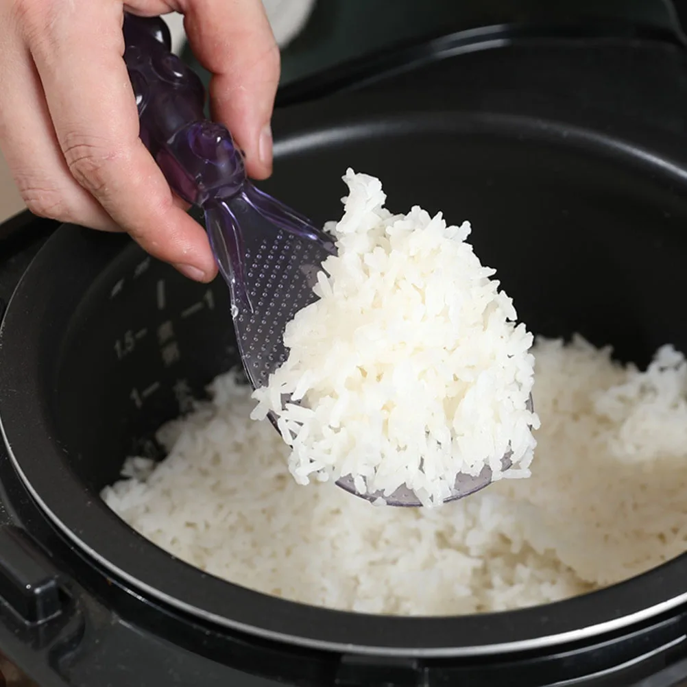 

2pcs Plastic Rabbit Rice Spoon Bumps Design Non-Stick Scoop Standing Handle Smooth Kitchen Utensil Reusable Serving Spoon Rice