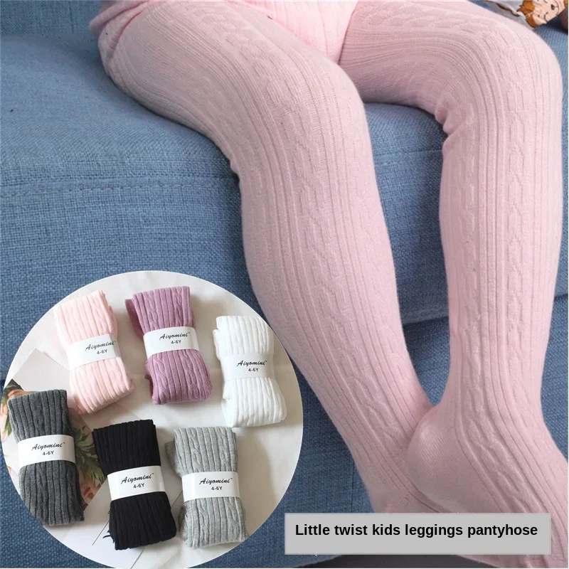 2025 Spring Knitted Baby Pantyhose For Girls Twist Children Bottom Toddler Kid Girl Ribbed Stockings