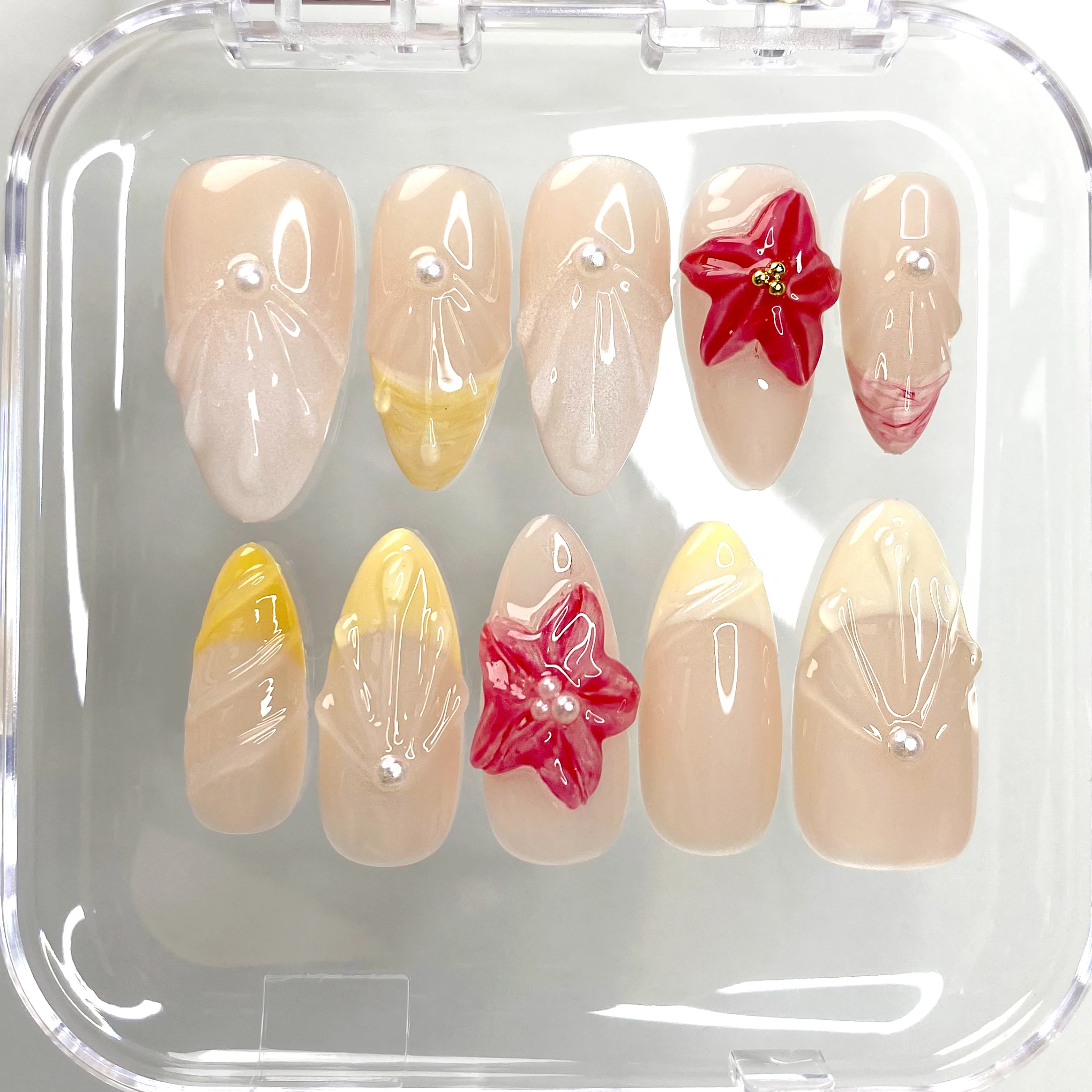 اضغط على الأظافر، مجموعة يدوية الصنع، أطراف أظافر وهمية، طلاء أظافر صناعية احترافي لسهولة الاستخدام والارتداء طويل الأمد