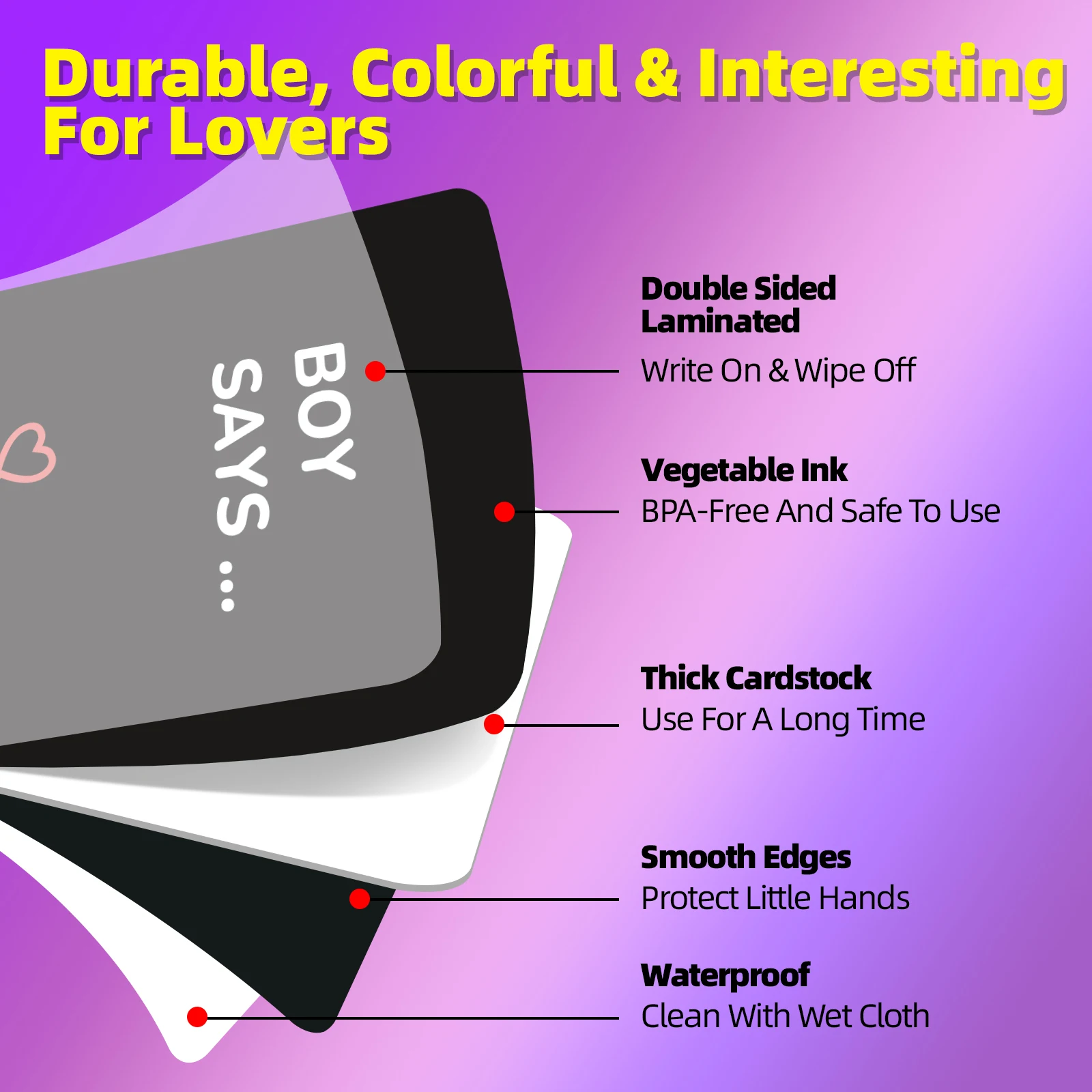การ์ดคู่รัก ความสนุกสนาน ความใกล้ชิด ท้าทายความสัมพันธ์ - การ์ดสนุกแบบอินเทอร์แอคทีฟสำหรับคู่รัก แบบสองด้านเคลือบลามิเนตและขูดได้ เสริมสร้างความสัมพันธ์