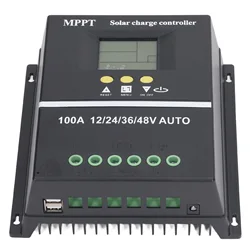 MPPT Solar Charge Controller Dual USB Port Backlit LCD Display Solar Panel Regulator 12V 24V 36V 48V Adaptive