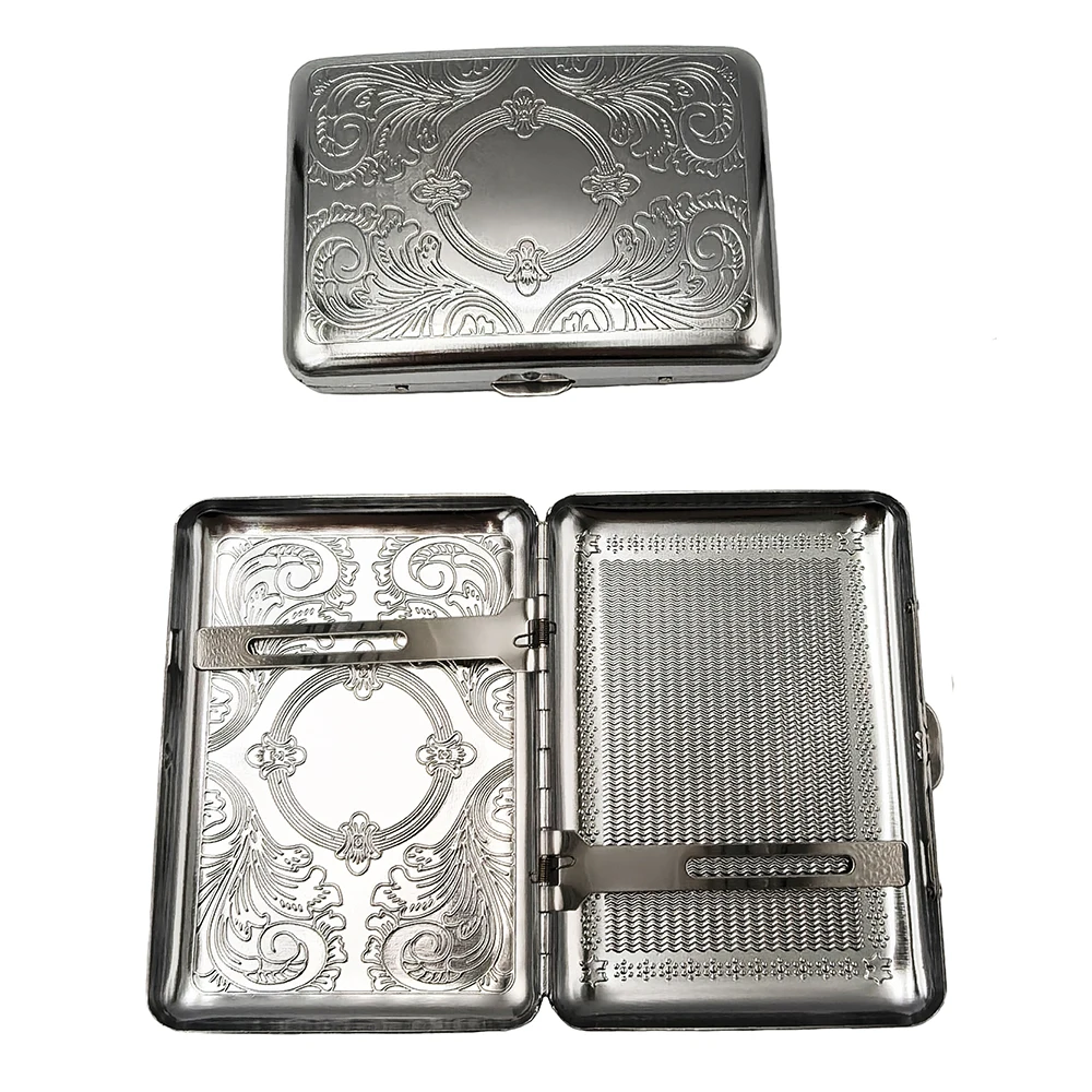 Metal Cigarettes Case Cigarette Case Victorian Style Metal Holder for Regular and King Size Credit Card Holder Pocket