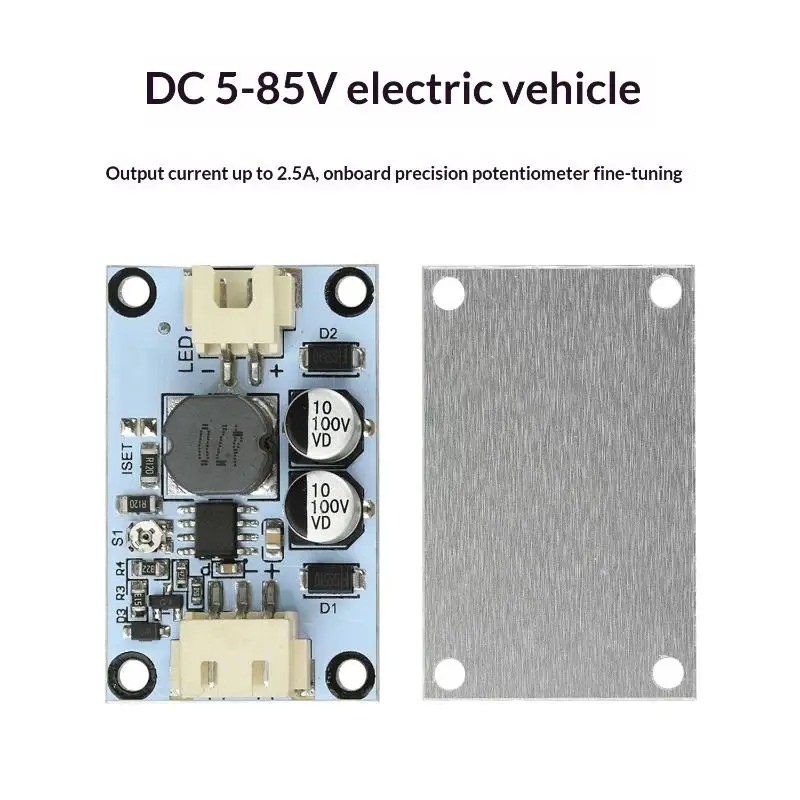 DC 5-85V Constant Current Power Supply Module With PWM: Dimming LED Drive High Efficiency Adjustable 1.5A