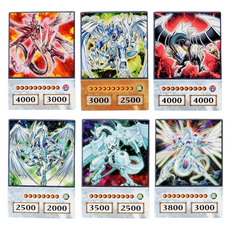 100Pcs Anime Style Yu-Gi-Oh Cards Blue Eyes Dark Magician Exodia Obelisk Slifer Ra Yugioh DS5 Classic Proxy DIY Card Kids Gift