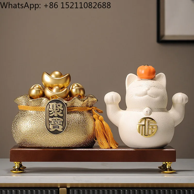 LLY entrance entrance lucky ingot cornucopia desktop ornament living room wine cabinet decoration housewarming opening gift