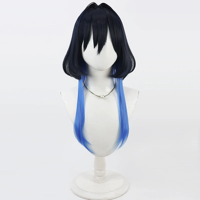 الظاهري YouTuber VTuber Hololive الإنجليزية أورو كروني طويل أنيمي شعر مستعار تأثيري الألياف مقاومة للحرارة الشعر الاصطناعية + غطاء شعر مستعار