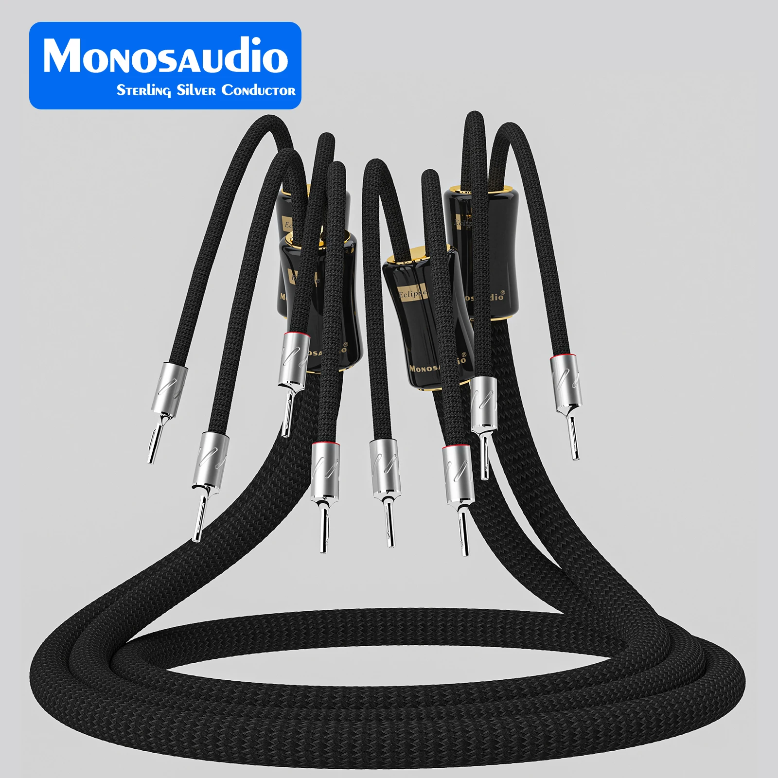 Monosaudio Eclipse Reference Series 6N Pure Silver Hi-end loudspeaker cable Professional Audio speaker Wire