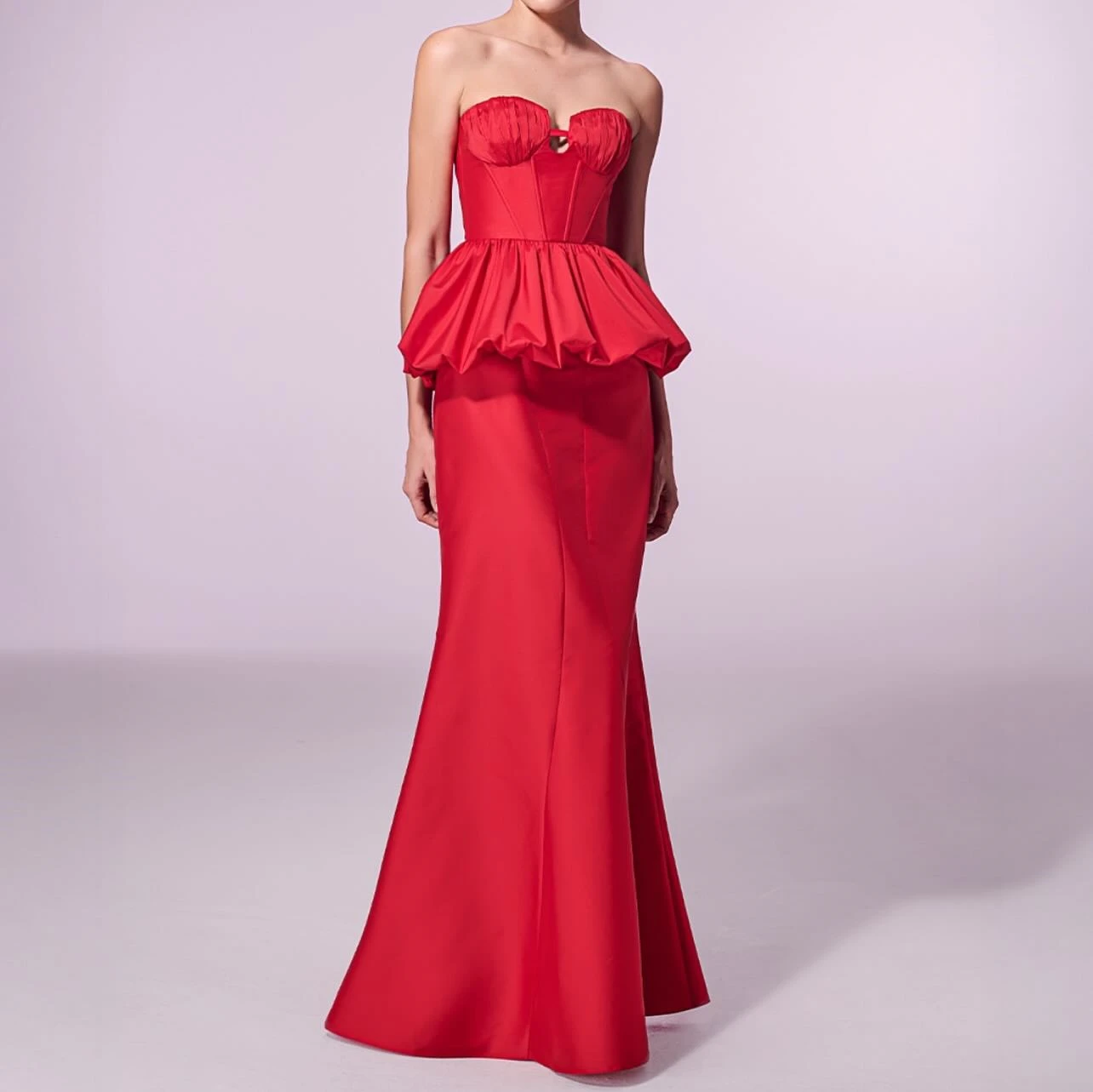 

Customized A-line Evening Dresses Floor-length Strapless Sleeveless Prom Gown Fashion Simple Fashion Draped Backless Party Gown