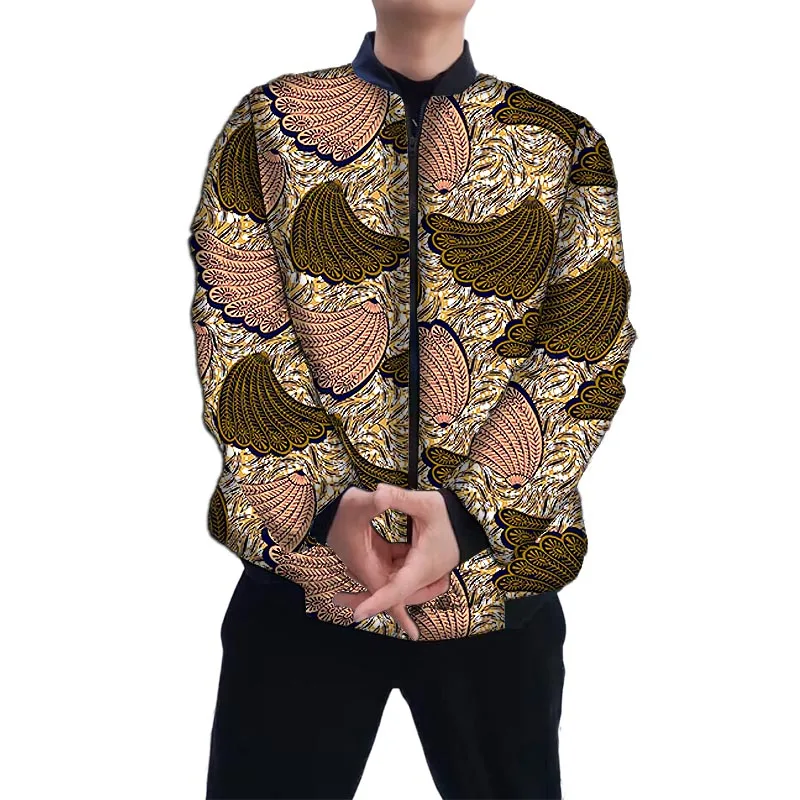 Original Design African Print Men's Cotton-Padded Jacket Tailored Dashiki Short Winter Coat Male Thickened liner Jacket