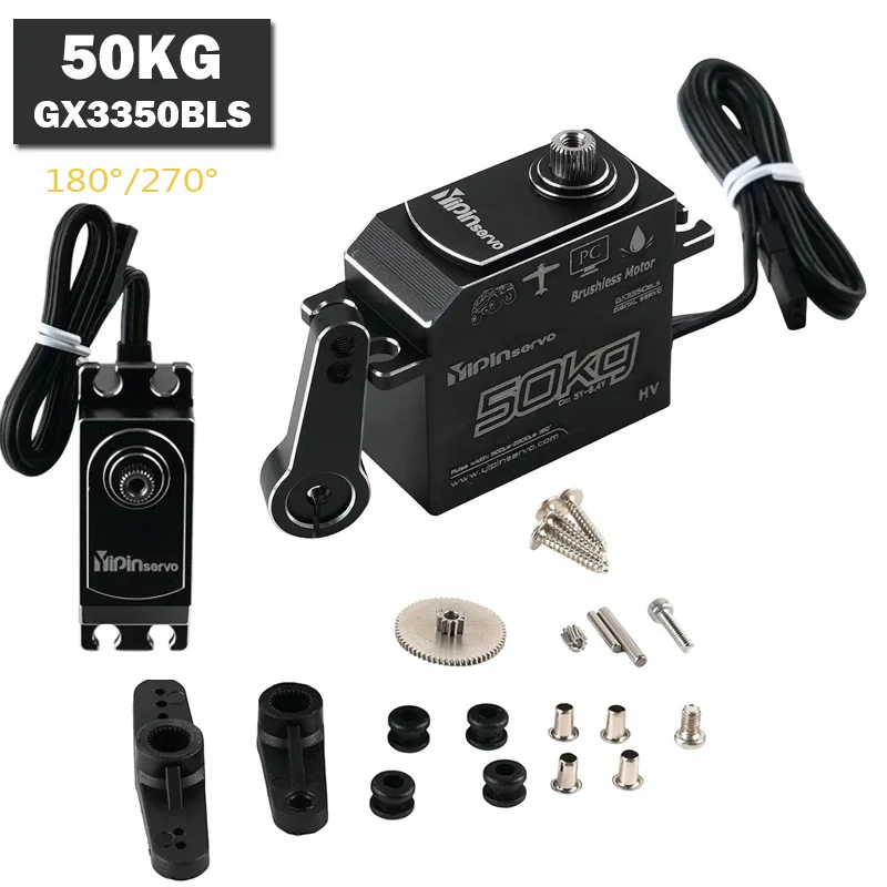 

GX3350BLS Full Metal Digital Servo Brushless Motor 50KG High Torque 180°/270° Angle Controllable Servos Parts For RC Car/Robot