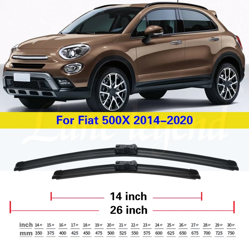 Car Wiper For Fiat 500X 2014-2020 Front Wiper Blades Soft Rubber Windscreen Wipers Auto Windshield 26\