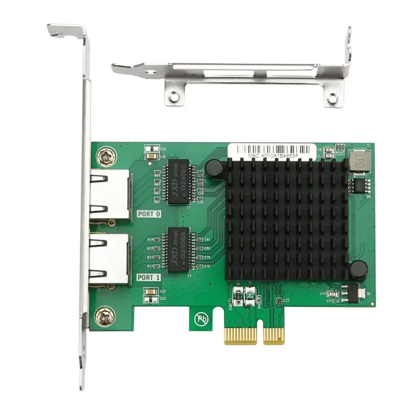 

A23F-I350-T2 PCIE X1 Gigabit Ethernet Network Card Dual RJ45 Server Internal NIC 10/100/1000Mbps For Desktop PC