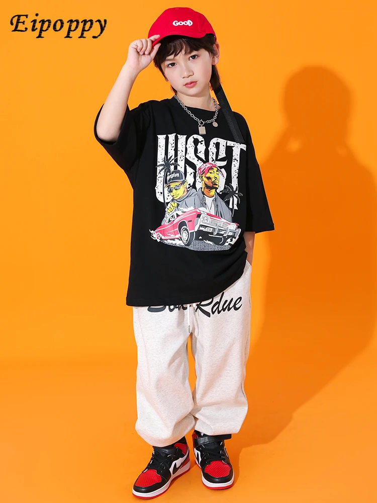 子供のためのヒップホップスタイルの服,だぶだぶの半袖服,クールなファッションブランド,美しい,トレンディ,子供のための流行の服