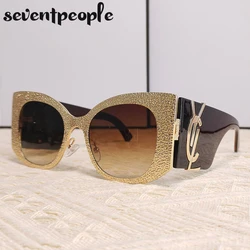 Oversized Round Cat Eye Sunglasses Women 2026 Luxury Brand Designer Vintage Windproof Big Frame Sun Glasses For Ladies Eyewear